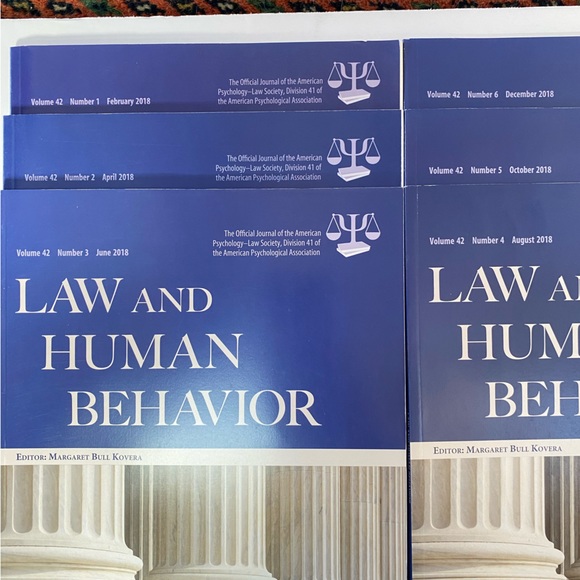 Lot of 6 Issues Law and Human Behavior Journal 2018 American Psychological APA - Picture 3 of 7